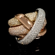 2.11cts Diamond 18k White Yellow and Rose Gold Ring