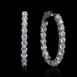 4.74ct Diamond 18k White Gold Huggie Earrings
