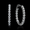 Diamond 18k White Gold Huggie Earrings
