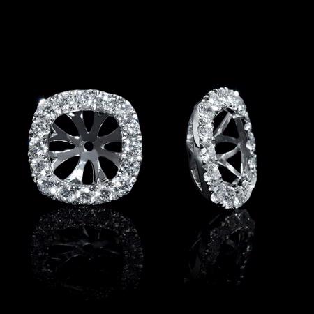 .80ct Diamond 18k White Gold Earring Jackets