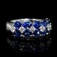 .48ct Diamond and Blue Sapphire 18k White Gold Ring