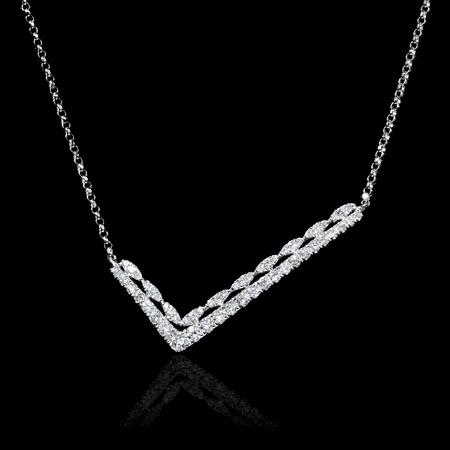 .43ct Diamond 18k White Gold Pendant Necklace
