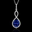 .54ct Diamond and Tanzanite 14k White Gold Pendant Necklace