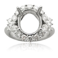 1.46ct Diamond Platinum Halo Engagement Ring Setting