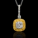 Diamond 14k Two Tone Gold Pendant Necklace