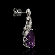 .64ct Diamond and Purple Amethyst 18k White Gold Dangle Earrings