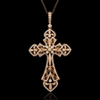 .84ct Diamond 18k Rose Gold Cross Pendant