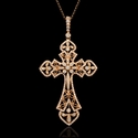 Diamond 18k Rose Gold Cross Pendant