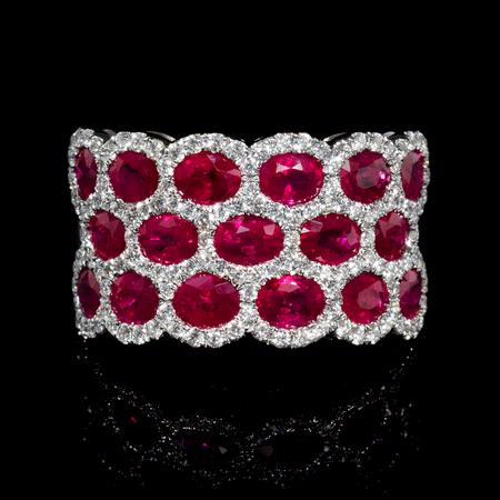 .69ct Diamond and Ruby 18k White Gold Ring