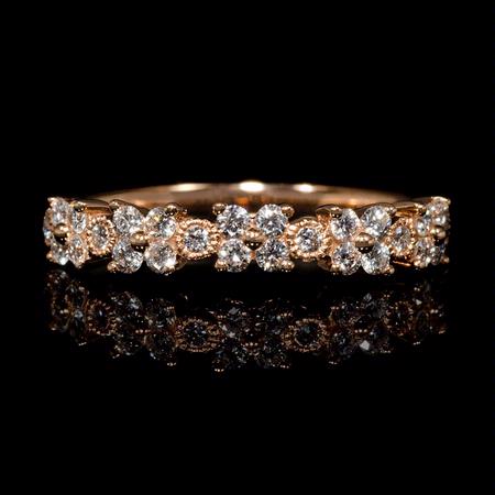 Diamond 18k Rose Gold Wedding Band Ring   