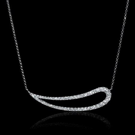 .97ct Diamond 18k White Gold Pendant Necklace