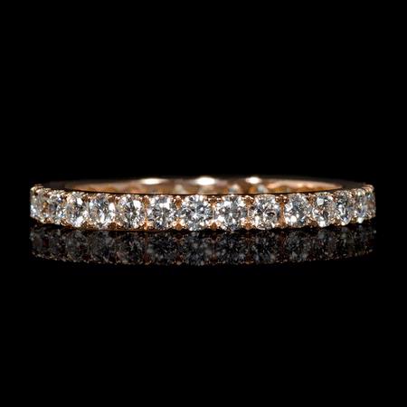 Diamond 18k Rose Gold Eternity Wedding Band Ring   