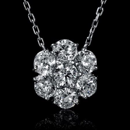Diamond 14k White Gold Pendant Necklace 