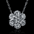 2.50cts Diamond 14k White Gold Pendant Necklace