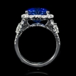 1.30cts Diamond and Blue Heart Sapphire 18k White Gold Ring