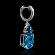 .13ct Diamond Blue Topaz and Blue Sapphire 18k White Gold Dangle Earrings