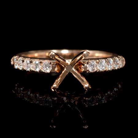 Diamond 18k Rose Gold Engagement Ring Setting  