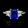 .84ct Diamond and Ceylon Blue Sapphire 18k White Gold Ring