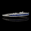 .86ct Diamond and Blue Sapphire 18k White Gold Bracelet