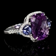 .61ct Diamond Amethyst and Iolite 18k White Gold Ring