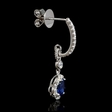 .47ct Diamond and Blue Sapphire 18k White Gold Dangle Earrings