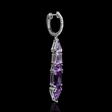 .15ct Diamond and Purple Amethyst 18k White Gold Dangle Earrings