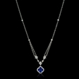 .66ct Diamond and Blue Sapphire 18k White Gold Pendant Necklace
