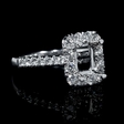 .82ct Diamond 18k White Gold Halo Engagement Ring Setting