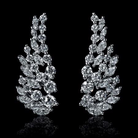 1.71cts Diamond 18k White Gold Dangle Earrings