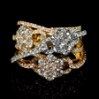 3.58cts Diamond 18k White and Rose Gold Ring