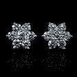 2.05cts Diamond 18k White Gold Cluster Earrings