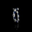 2.50cts Diamond and Blue Sapphire 18k White Gold Dangle Earrings