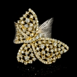 2.23cts Diamond 18k White and Yellow Gold Butterfly Ring