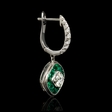 .76ct Diamond and Emerald 18k White Gold Dangle Earrings