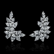 4.32cts Diamond 18k White Gold Cluster Earrings