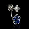 .40ct Diamond and Blue Sapphire 18k White Gold Dangle Earrings
