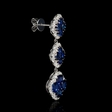 1.49cts Diamond and Blue Sapphire 18k White Gold Dangle Earrings