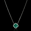 .10ct Diamond and Emerald 18k White Gold Pendant