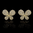 .91ct Diamond 18k Yellow Gold Butterfly Cluster Earrings
