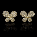 Diamond 18k Yellow Gold Butterfly Cluster Earrings