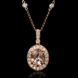 .35ct Diamond and Morganite 18k Rose Gold Pendant
