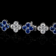 3.95cts Diamond and Blue Sapphire 18k White Gold Bracelet