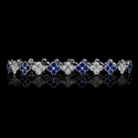 Diamond and Blue Sapphire 18k White Gold Bracelet