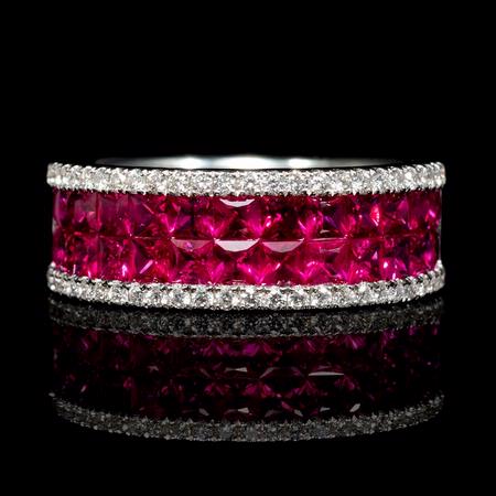 .31ct Diamond and Ruby 18k White Gold Ring