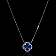 .10ct Diamond and Blue Sapphire 18k White Gold Pendant Necklace