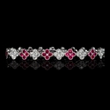 Diamond and Ruby 18k White Gold Bracelet