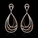 Diamond 18k Two Tone Gold Dangle Earrings