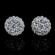 .95ct Diamond 18k White Gold Cluster Earrings