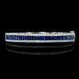 1.30cts Diamond and Blue Sapphire 18k White Gold Bracelet