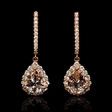 .73ct Diamond and Morganite 18k Rose Gold Dangle Earrings